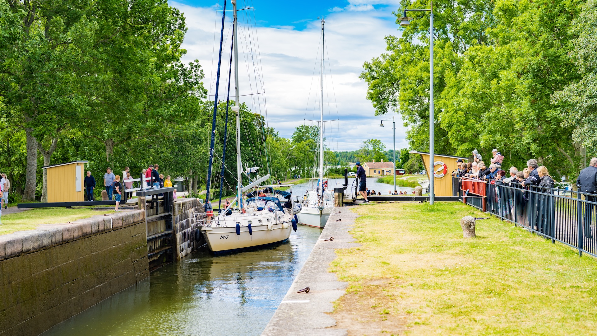 slussning på Göta kanal