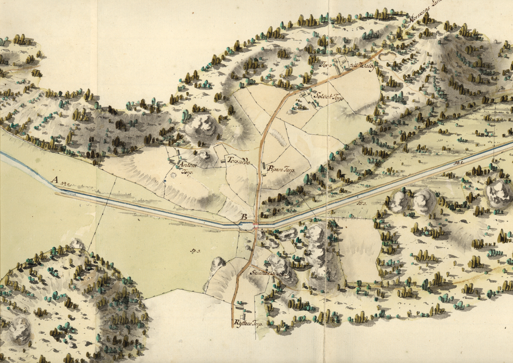 Historisk karta över Piparebacken