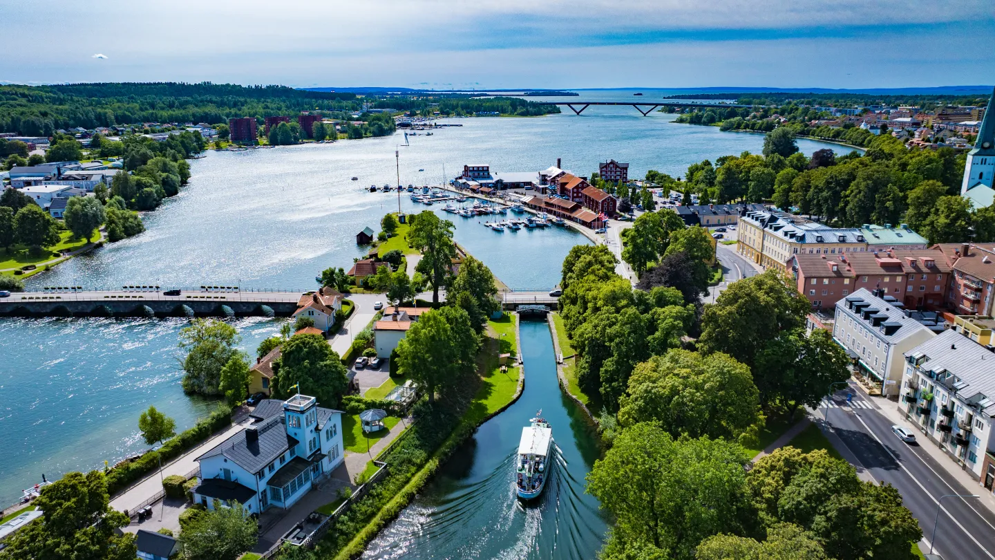 Flygbild över Motala