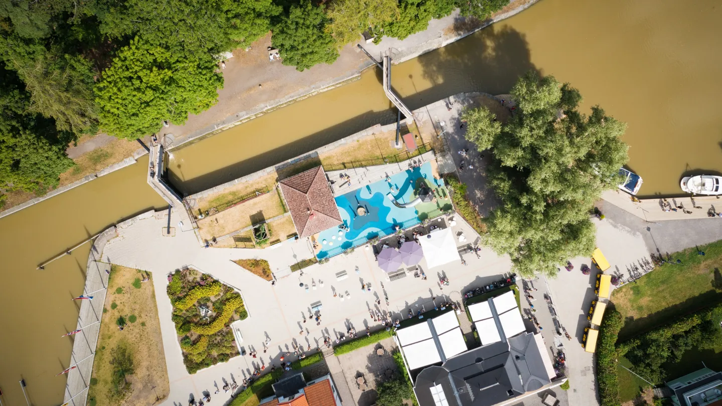 Söderköpings sluss ovanifrån