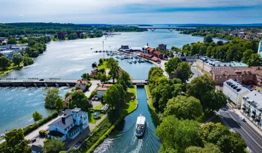 Flygbild över Motala 