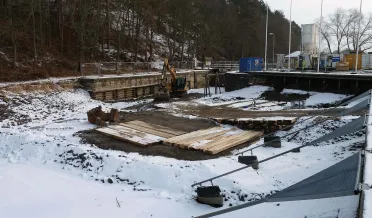 Söderköpings sluss under renovering 2016