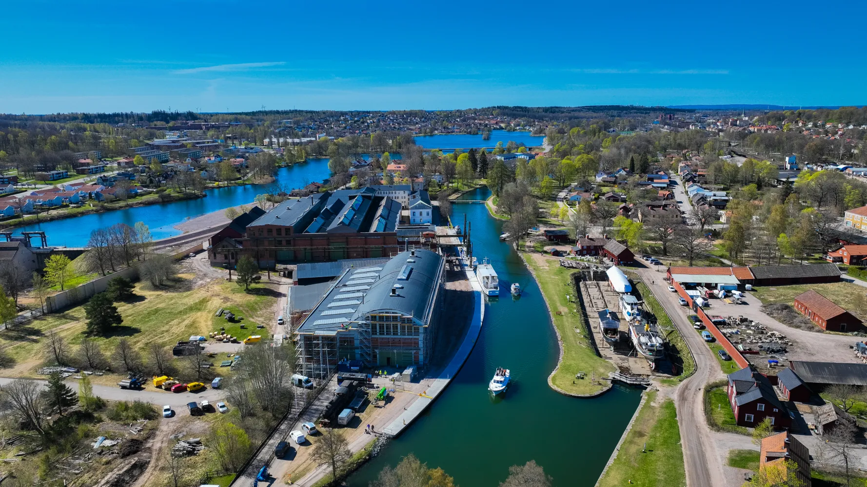 Flygbild Motala verkstad