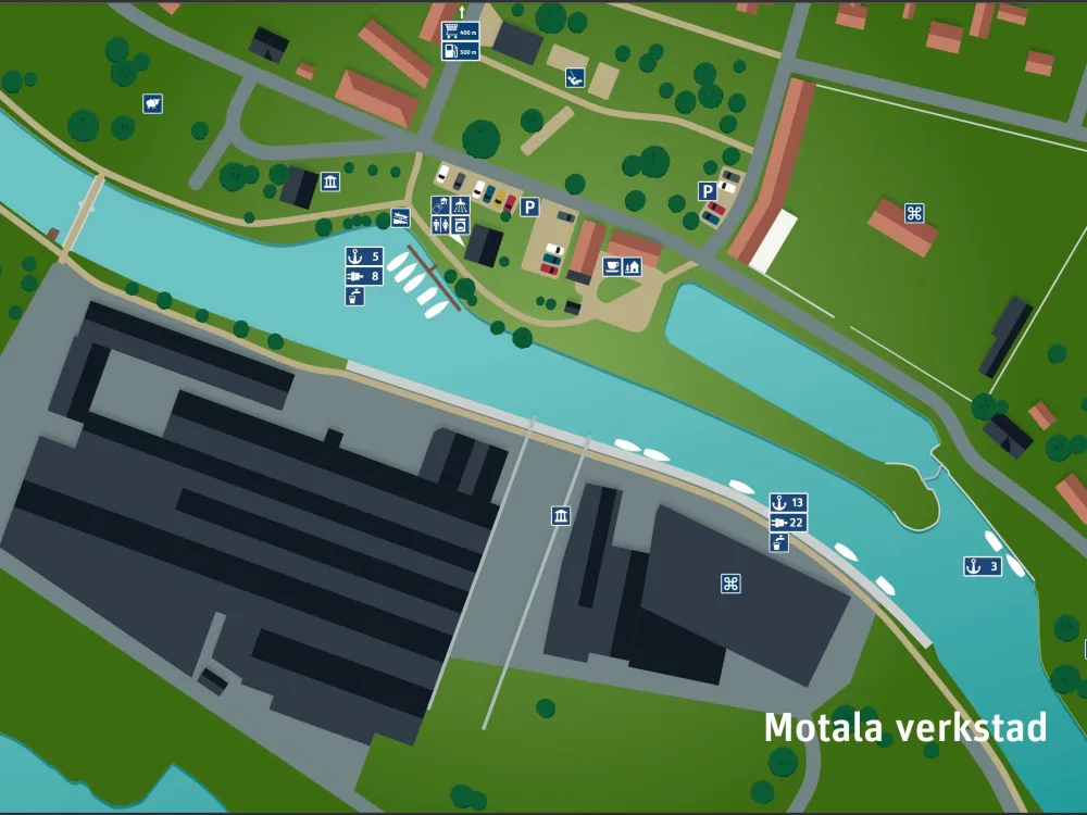 Gästhamn i historiska G:a Motala Verkstad
