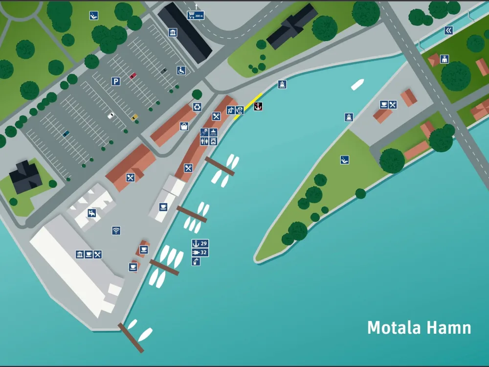 Motala harbour - one of the canal's largest guest harbours